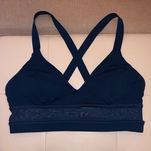 lululemon blue strappy sports bra